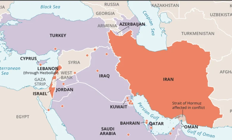ریزش قدرت در جبهه غرب، احتمال شکلگیری اتحاد جدید در برابر قدرت نوظهور ایران 1 2026 iran conflict map e1776082123682