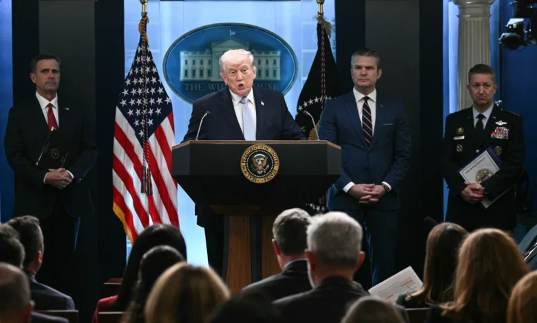 بازتاب گسترده آتشبس در منطقه؛ از عقب نشینی ترامپ تا پیروزی ایران 1 AFP 20260406 A6VW2LK v1 HighRes UsPresidentDonaldTrumpHoldsPresserAmidIranWar