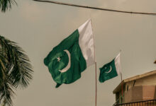 Pakistan Flag in air