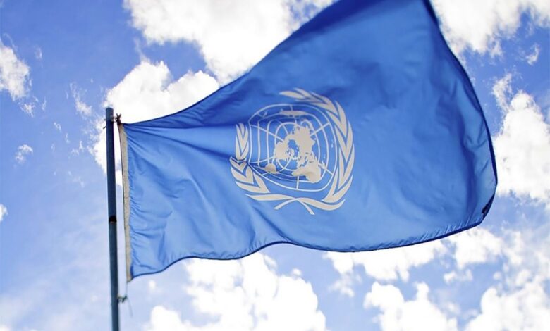 UN flag flying high