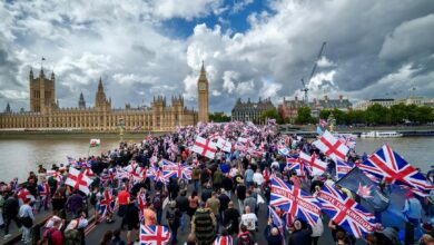 Unite The Kingdom protest London.london unitethekingdom protest england UK stgeorgesflag