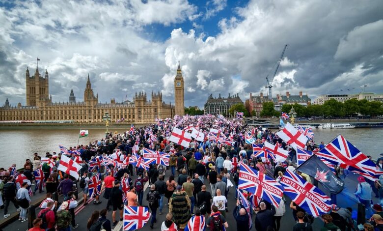 Unite The Kingdom protest London.london unitethekingdom protest england UK stgeorgesflag