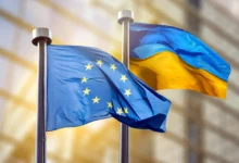 EU and Ukraine flags GettyImages 1388111835 2400