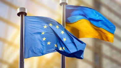 EU and Ukraine flags GettyImages 1388111835 2400