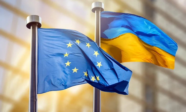 EU and Ukraine flags GettyImages 1388111835 2400