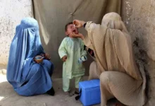 polio vaccination afghanistan child female healthworkers msadiq epa
