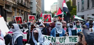 اعتراضات دانشجویان نیویارک در حمایت از فلسطین